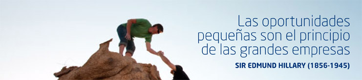 Las oportunidades pequeí±as son el principio de las grandes empresas